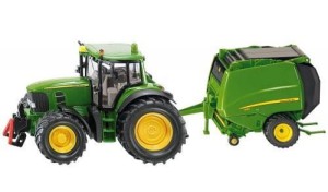Traktor John Deere z prasą, Siku 1665