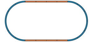 Nasyp / podtorze do zestawu torów A + 4 tory proste, Piko 55365