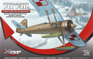 Samolot myśliwski PZL P-11c wersja z nartami produkcji Szomańskiego, Mirage Hobby 481101