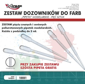 Zestaw pipetek do farb (5+1 gratis), Mirage Hobby 100001