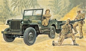 Willys MB Jeep with Trailer, Italeri 0314