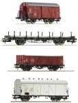 Zestaw 4 wagonów towarowych PKP, Roco 6600101