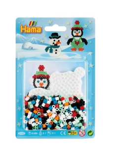 Świąteczny pingwin i bałwanek, Hama 4109
