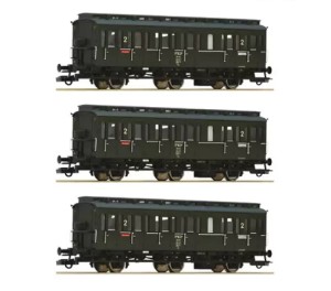 Zestaw trzech wagonów 2 klasa typ By, Roco 6200100