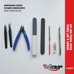 Podstawowy zestaw narzędzi modelarskich w pudełku, Mirage 100075