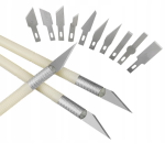 Zestaw 3 skalpeli w etui + 10 dodatkowych ostrzy