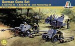 German Guns Set - PAK37, PAK40, FLAK38, Italeri 7026