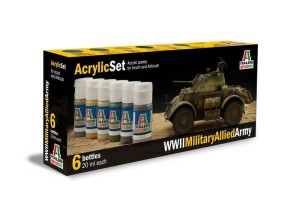 WWII Military Allied Army - zestaw farb akrylowych, Italeri 440AP